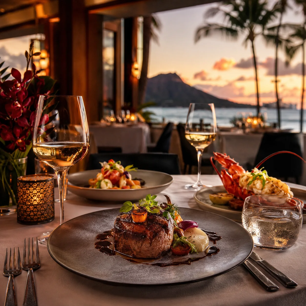 Elegant O‘ahu fine dining with Diamond Head views